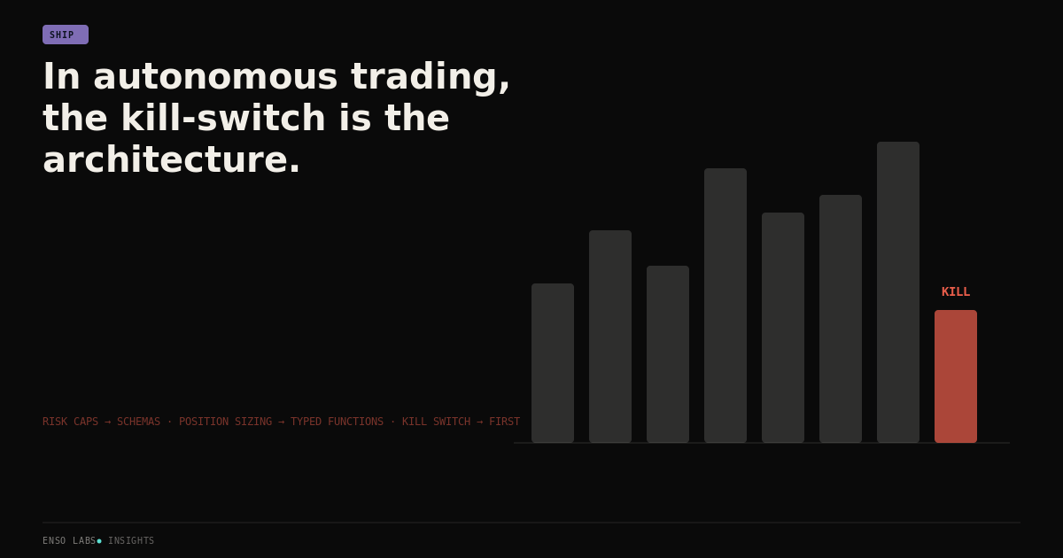 In autonomous trading, the kill-switch is the architecture.