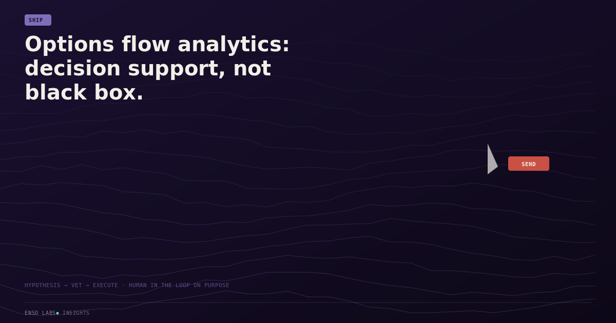 Options flow analytics: decision support, not black box.